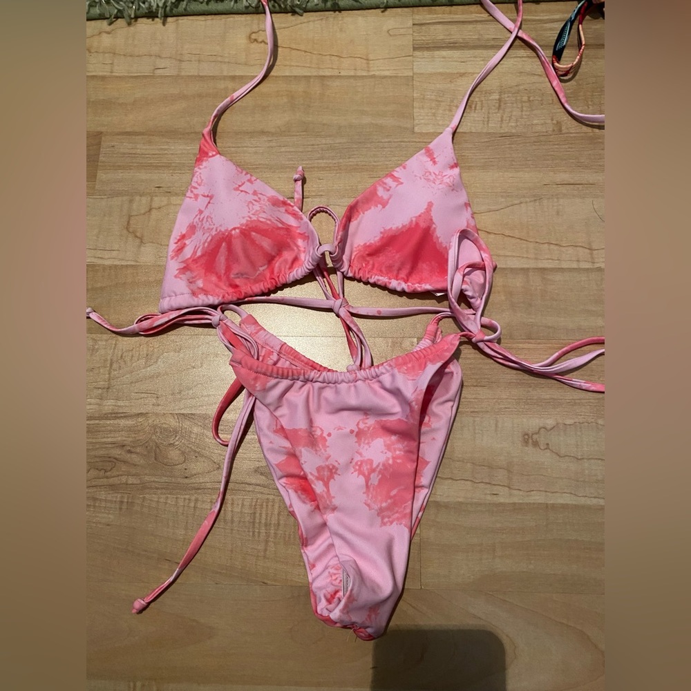 Pink Tie-dye Bathing Suit - Picture 1 of 3
